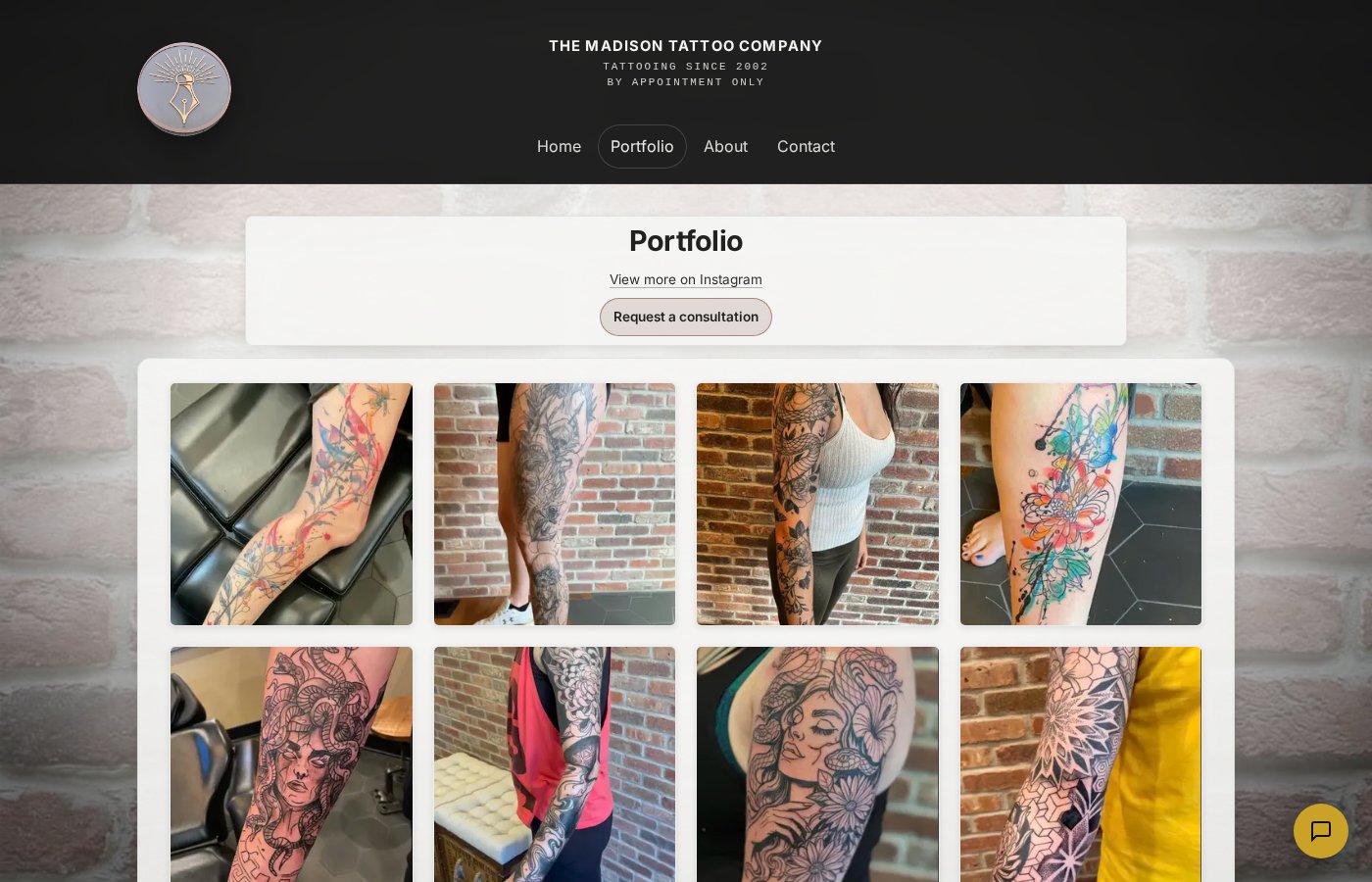 Madison Tattoo Company — portfolio page